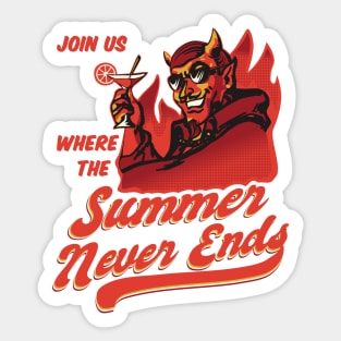 Where the Summer never ends - Black Sticker